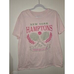 Women’s New York Pink Hamptons Tennis Club T-Shirt Size Large XL‎